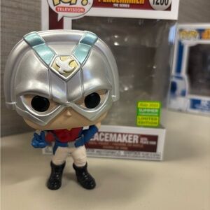 Funko Pop Peacemaker with Silver Helmet and Red-Blue Outfit